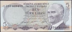 6.Emisyon 1.Tertip 5 Lira D87 409406 Çilaltı Çil
