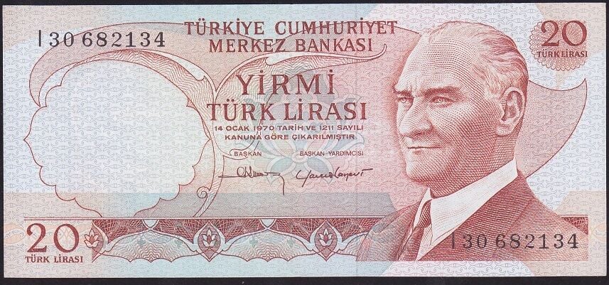 6.Emisyon 4.Tertip 20 Lira I30 682134 Çilaltı