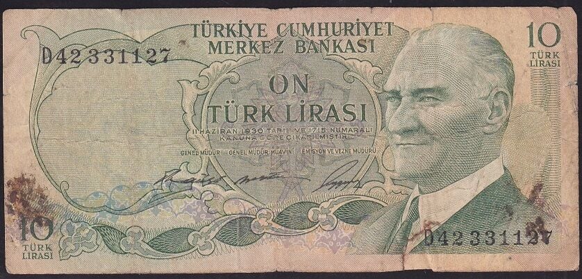 6.Emisyon 1.Tertip 10 Lira D42 331127 Haliyle