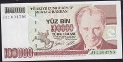 7.Emisyon 3.Tertip 100000 Lira J11 604790 Çilaltı
