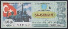 1993 19 MAYIS ÇEYREK BİLET R SERİSİ