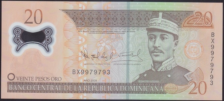 Dominik Cumhuriyeti 20 Pesos 2009 Çil Polymer Pick182a