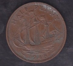 İNGİLTERE HALF (1/2) PENNY 1948
