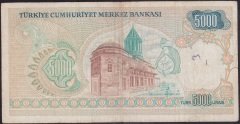 7.EMİSYON 1.TERTİP 5000 LİRA A37 113829 ÇOK TEMİZ
