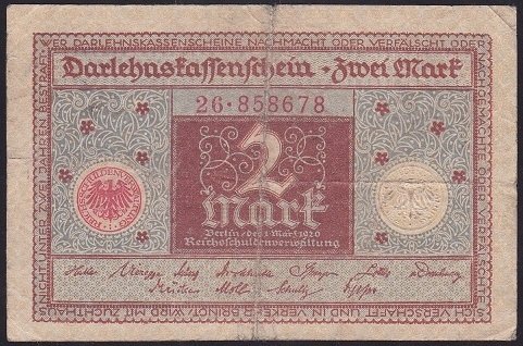 ALMANYA 2 MARK 1920 ÇOK TEMİZ