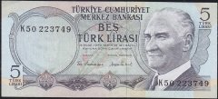6.Emisyon 2.Tertip 5 Lira K50 223749 Çilaltı