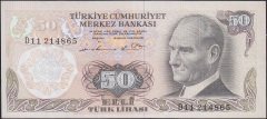 6.Emisyon 1.Tertip 50 Lira D11 214865 Ççt +