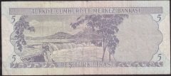 6.Emisyon 1.Tertip 5 Lira D16 342409 Çok Temiz