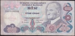 6.EMİSYON 1.TERTİP 1000 LİRA A10 028020 ÇOK TEMİZ