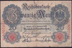 Almanya 20 Mark 1914 Çok Temiz
