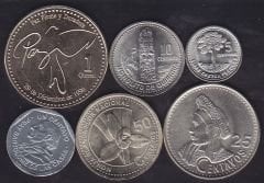 Guatemala 6 Adet Madeni Para Seti 1994 -2007 Çil