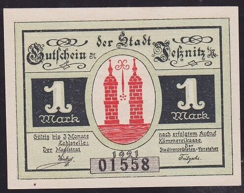 Almanya 1 Mark Notgeld 1921 Çil