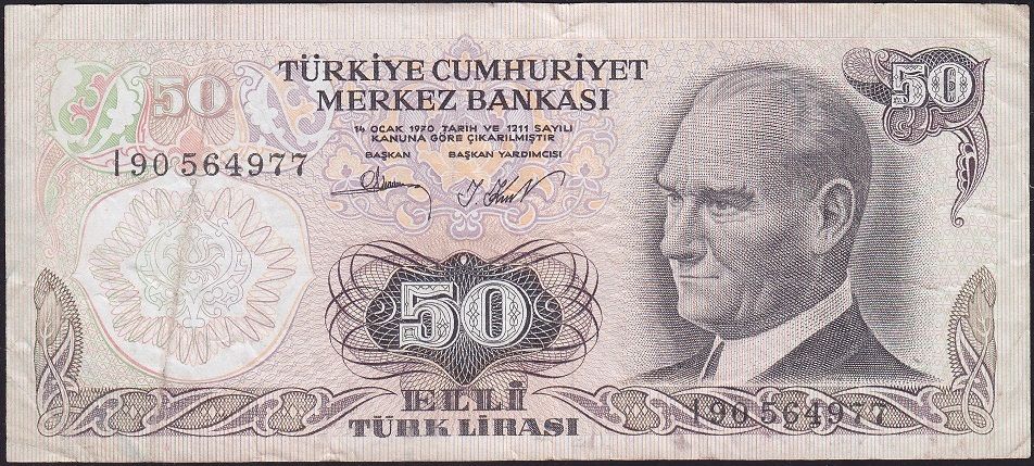 6.Emisyon 2.Tertip 50 Lira I90 564977 Çok Temiz