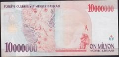 7.Emisyon 10 000 000 Lira D67 736430 Çok Temiz+