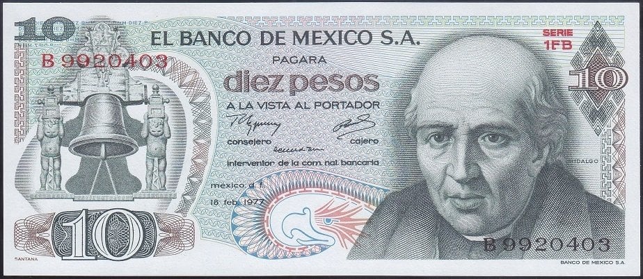 MEKSİKA 10 PESOS 1977 ÇİL