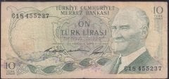 6.EMİSYON 1.TERTİP 10 LİRA C18 455237 ÇOK TEMİZ