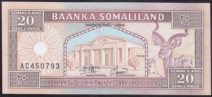 SOMALİLAND 20 ŞİLİN 1994 ÇİL P-3