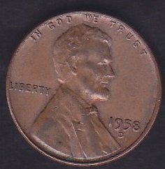 AMERİKA 1 CENT 1958 D