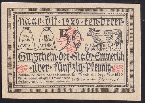 ALMANYA 50 PFENNİNG NOTGELD 1920 ÇİL