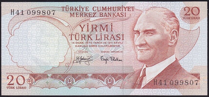 6.Emisyon 3.Tertip 20 Lira H41 099807 Çilaltı Çil