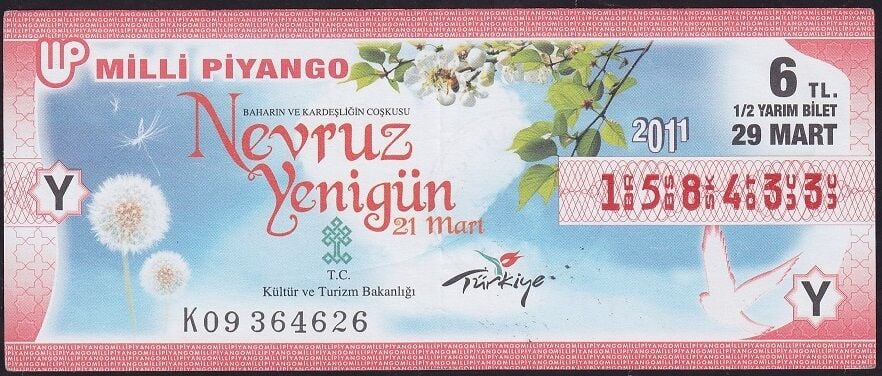 2011 29 Mart Yarım Bilet - Y Serisi - Nevruz