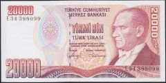 7.Emisyon 1.Tertip 20000 Lira E34 388099 Ççt Çilaltı