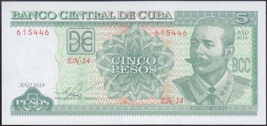 Küba 5 Pesos 2014 Çil Pick 116n