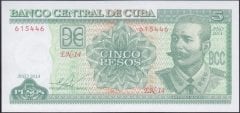 Küba 5 Pesos 2014 Çil Pick 116n
