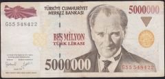 7.Emisyon 5 000 000 Lira G55 548422 Çok Temiz