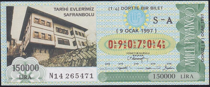 1997 9 Ocak Çeyrek Bilet - S-A Serisi - Safranbolu