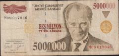 7.Emisyon 5 000 000 Lira M08 017046 Haliyle