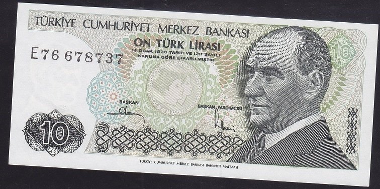 7.EMİSYON 2.TERTİP 10 LİRA E76 678737 ÇİL
