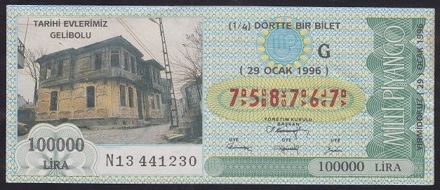 1996 29 OCAK ÇEYREK BİLET