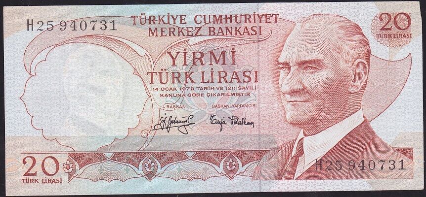 6.Emisyon 3.Tertip 20 Lira H25 940731 Çilaltı