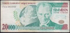 7.Emisyon 20 000 000 Lira F11 595787 Çok Temiz