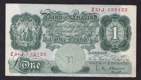 İNGİLTERE 1 POUND 1955  ÇOK TEMİZ + (Z SERİSİ)