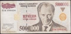 7.Emisyon 5 000 000 Lira G54 398426 Çok Temiz