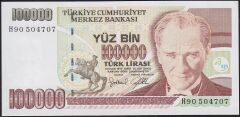 7.Emisyon 3.Tertip 100000 Lira H90 504707 Çil