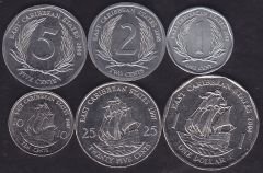 Karayipler 6 Adet Madeni Para Seti 2002 -2008 Çil