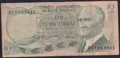 6.Emisyon 1.Tertip 10 Lira D17 042841 Çok Temiz