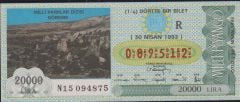 1993 30 Nisan Çeyrek Bilet - R Serisi - Göreme