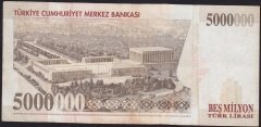 7.Emisyon 5 000 000 Lira G10 936856 Çok Temiz