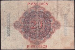 Almanya 20 Mark 1914 Çok Temiz 7 Rakam ( R47b ) Filigranlı