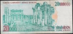 7.Emisyon 20 000 000 Lira F17 408342 Çok Temiz+