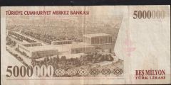 7.Emisyon 5 000 000 Lira M04 040741 Çok Temiz