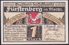 Almanya 1 Mark Notgeld 1921 Çil Filigranlı