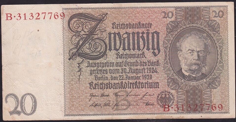 Almanya 20 Mark 1929 Çok Temiz+