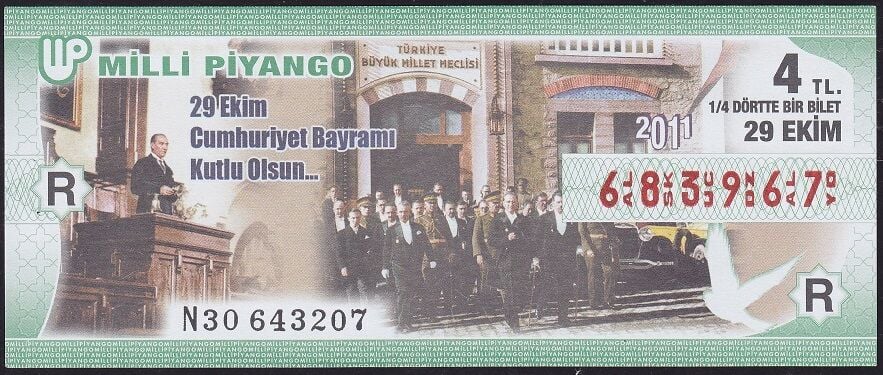 2011 29 Ekim Çeyrek Bilet - R Serisi