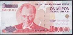 7.Emisyon 10 000 000 Lira D58 964365 Çok Çok Temiz+