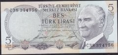6.Emisyon 1.Tertip 5 Lira C38 374756 Çil